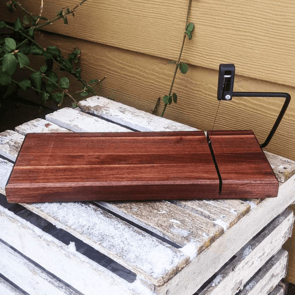 Black Walnut Butcher Block Wood Cheese Slicing Board | Wooden Cheese Slicer - Springhill Millworks