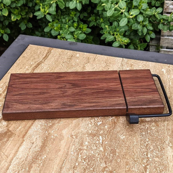 Black Walnut Butcher Block Wood Cheese Slicing Board | Wooden Cheese Slicer - Springhill Millworks