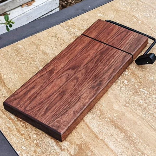 Black Walnut Butcher Block Wood Cheese Slicing Board | Wooden Cheese Slicer - Springhill Millworks