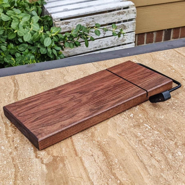 Black Walnut Butcher Block Wood Cheese Slicing Board | Wooden Cheese Slicer - Springhill Millworks