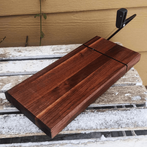 Black Walnut Butcher Block Wood Cheese Slicing Board | Wooden Cheese Slicer - Springhill Millworks