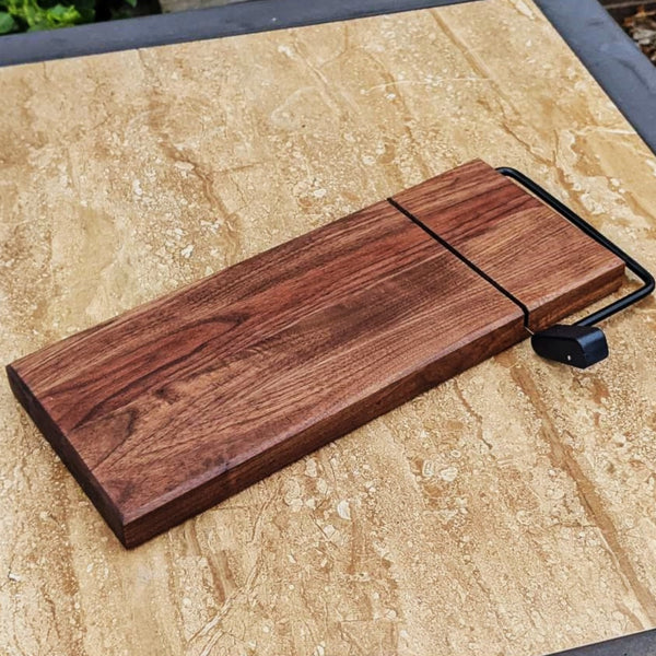 Black Walnut Butcher Block Wood Cheese Slicing Board | Wooden Cheese Slicer - Springhill Millworks