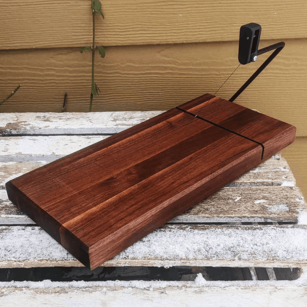 Black Walnut Butcher Block Wood Cheese Slicing Board | Wooden Cheese Slicer - Springhill Millworks