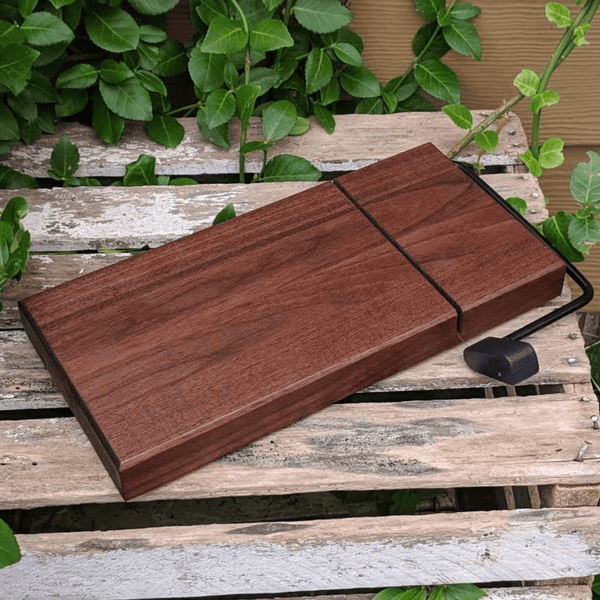 Black Walnut Butcher Block Wood Cheese Slicing Board | Wooden Cheese Slicer - Springhill Millworks