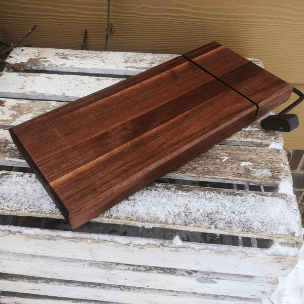 Black Walnut Butcher Block Wood Cheese Slicing Board | Wooden Cheese Slicer - Springhill Millworks