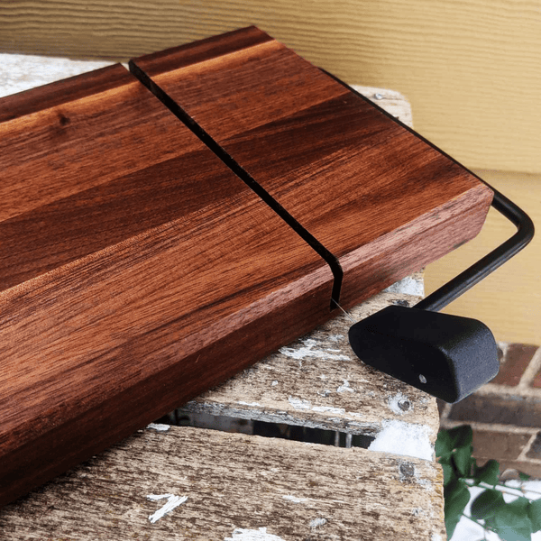 Black Walnut Butcher Block Wood Cheese Slicing Board | Wooden Cheese Slicer - Springhill Millworks