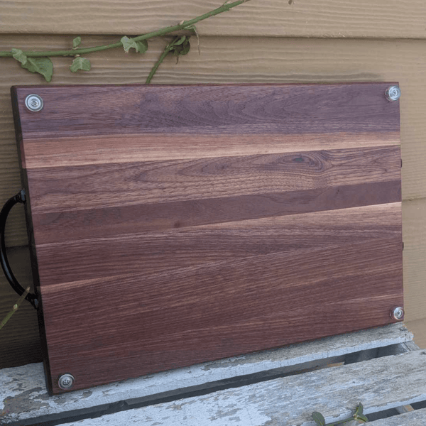 Black Walnut Charcuterie Board / Serving Tray With Handles & Clear Rubber Grip Feet - Springhill Millworks