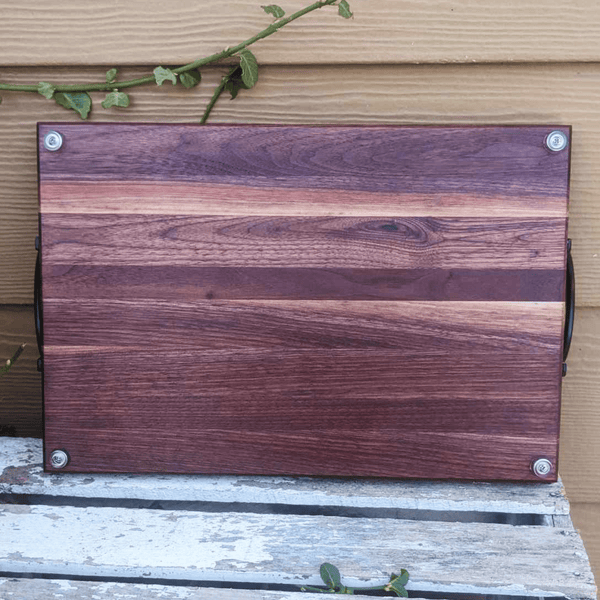 Black Walnut Charcuterie Board / Serving Tray With Handles & Clear Rubber Grip Feet - Springhill Millworks