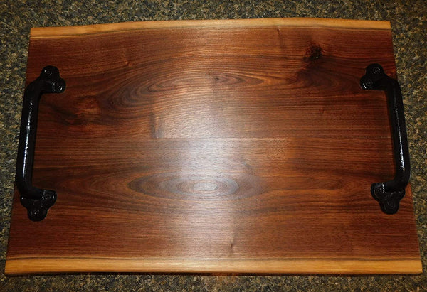 Black Walnut Charcuterie Board With Handles & Rubber Feet - Springhill Millworks