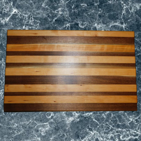 Black Walnut & Cherry Wood Edge Grain Cutting Board with Chamfered Edge - Springhill Millworks