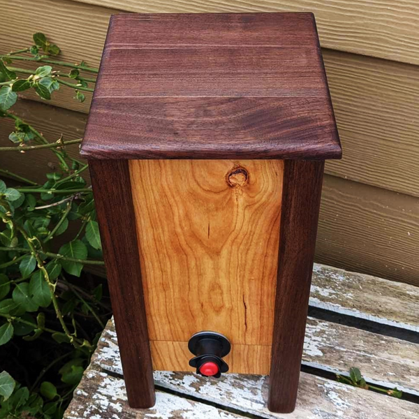 Cherry and Black Walnut 3-Liter Wine Box Holder – Lid Removed