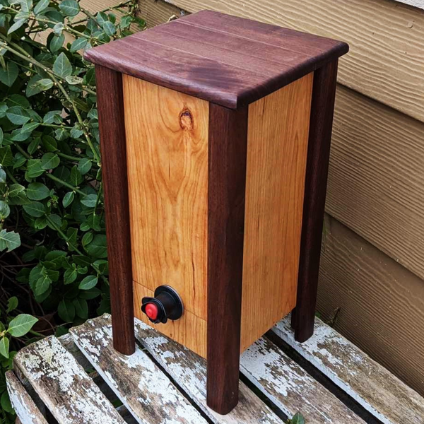 Cherry and Walnut Wine Holder with Front Slide Removed