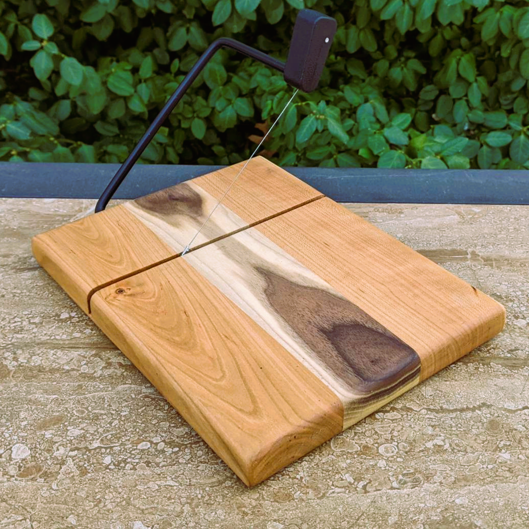Cherry Wood Cheese Slicing Board with Black Walnut Accent