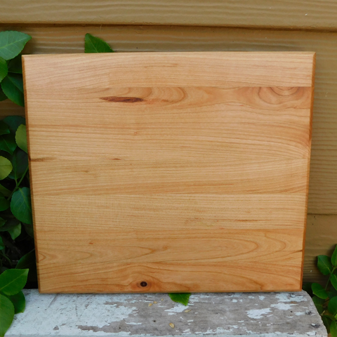 Small Cherry Wood Edge Grain Cutting Board with Beveled Edge & Hand Grooves On Sides