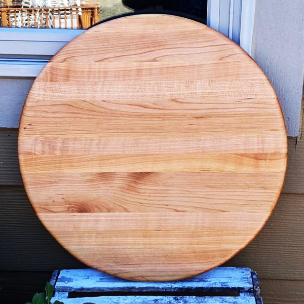 Round Cherry Wood Pizza Serving Tray