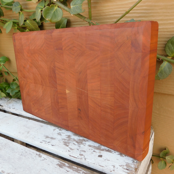 Cherry Wood End Grain Cutting Board with Chamfered Edge