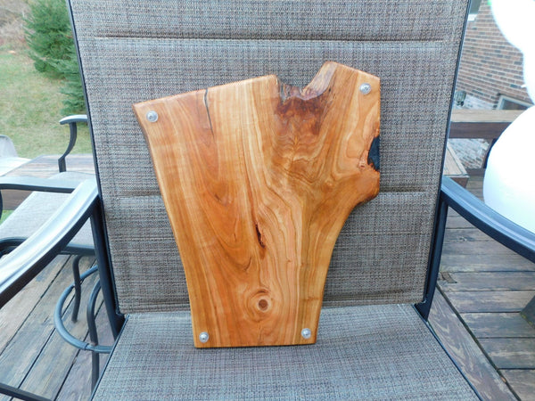 Cherry Wood Charcuterie Board with Clear Rubber Grip Feet