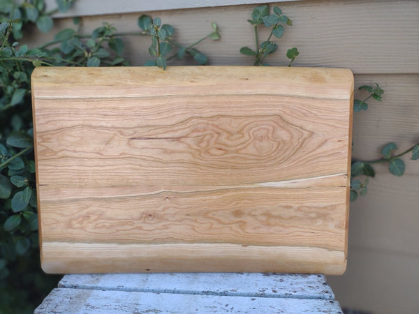 Cherry Wood Charcuterie Tray with Cast Iron Handles