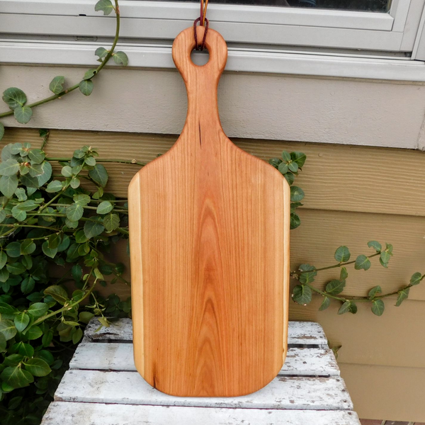 Cherry Wood Charcuterie Board With Handle