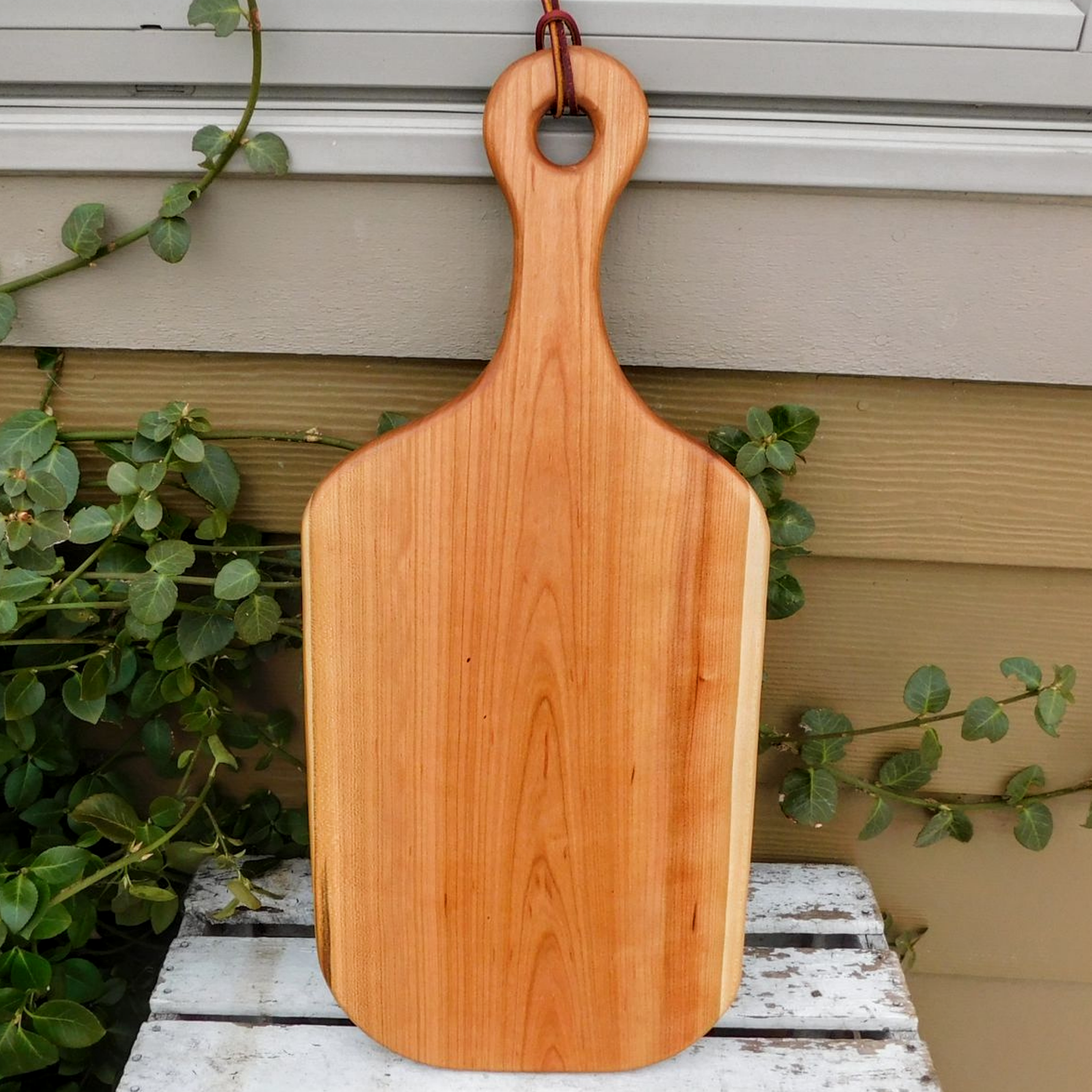 Cherry Wood Charcuterie Board With Handle