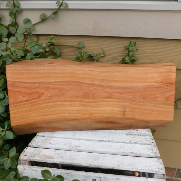 Cherry Wood Live Edge Charcuterie Board with Bow Tie Inlay