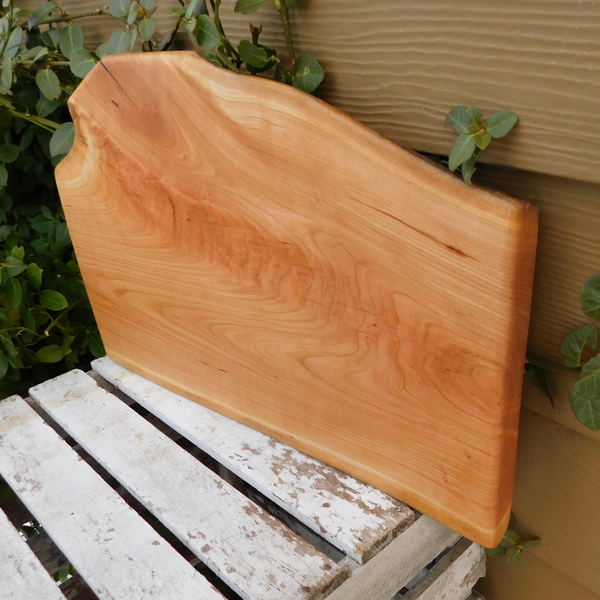 Cherry Wood Charcuterie Board with Clear Rubber Grip Feet