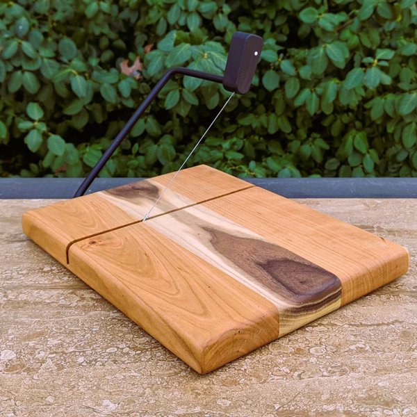 Cherry Wood Cheese Slicing Board with Black Walnut Accent