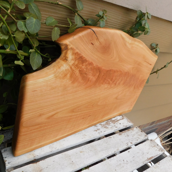 Cherry Wood Charcuterie Board with Clear Rubber Grip Feet