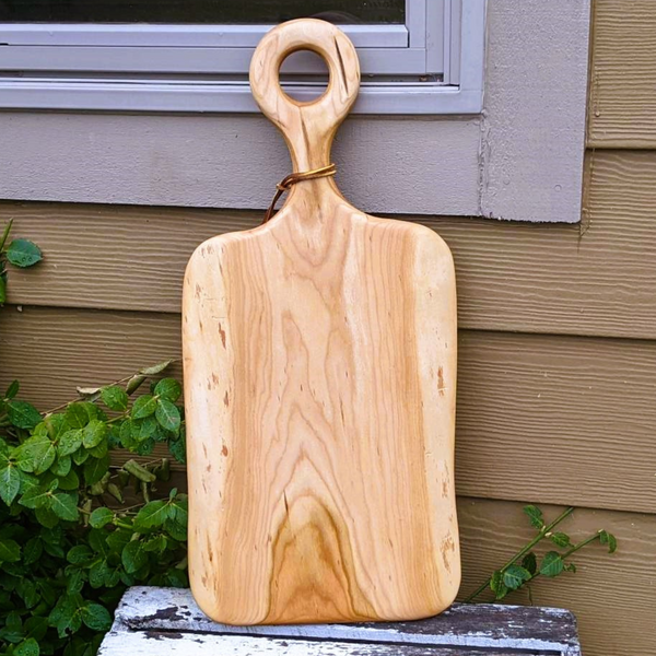 Cherry Wood Charcuterie Board With Handle