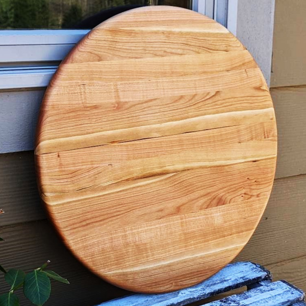 Round Cherry Wood Pizza Serving Tray