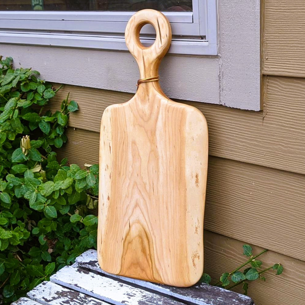 Cherry Wood Charcuterie Board With Handle