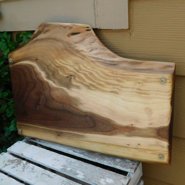 Black Walnut Charcuterie Board / Serving Tray With Heavy Duty Cast Iron Handles & Clear Rubber Feet