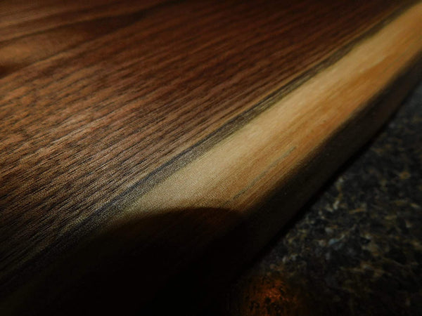 Black Walnut Live Edge Charcuterie Board With Handles And Clear Rubber Feet - Springhill Millworks