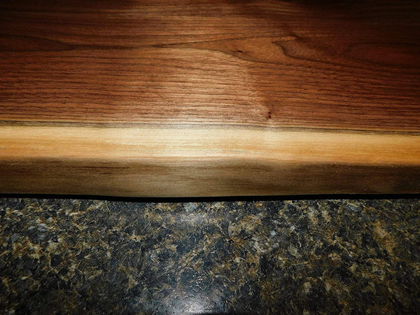 Black Walnut Live Edge Charcuterie Board With Handles And Clear Rubber Feet - Springhill Millworks