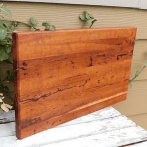 Rectangular Cherry Wood Charcuterie Board with Beveled Edge