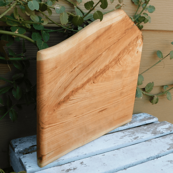 Cherry Wood Charcuterie Board with Clear Rubber Grip Feet