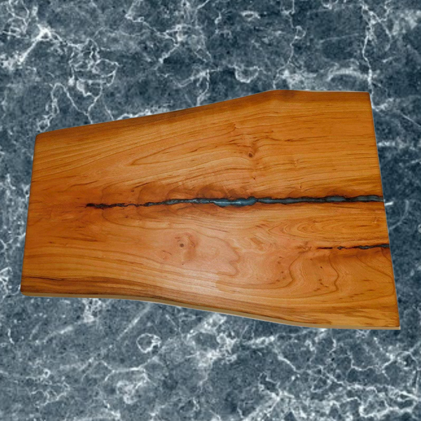 Cherry Wood live edge charcuterie river board. Handcrafted in the USA by Springhill Millworks.