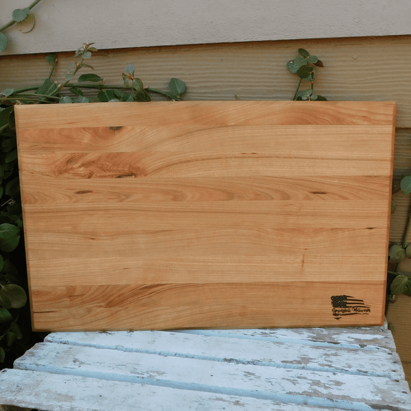 Cherry Wood Edge Grain Cutting Board with Beveled Edge