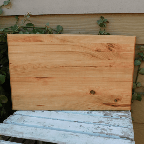 Cherry Wood Edge Grain Cutting Board with Beveled Edge