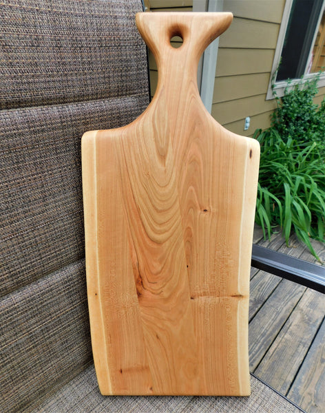 Cherry Wood Charcuterie Board With Handle