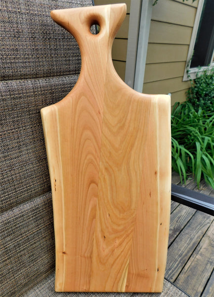 Cherry Wood Charcuterie Board With Handle