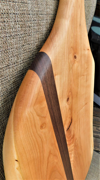 Cherry Wood Charcuterie Board With Black Walnut Accent and Handle