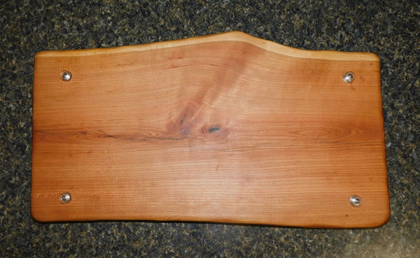 Cherry Wood Charcuterie Board with a Bow Tie Inlay & Clear Rubber Grip Feet