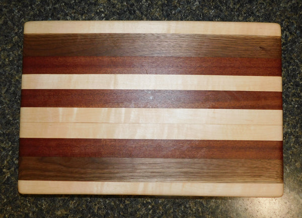 Black Walnut, Maple, & Mahogany Edge Grain Cutting Board