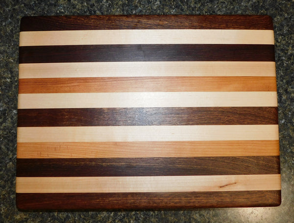 Black Walnut, Cherry Wood, & Maple Edge Grain Cutting Board