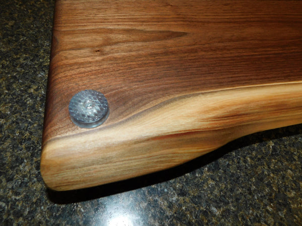 Black Walnut Charcuterie Board With Heavy Duty Cast Iron Handles & Clear Rubber Feet - Springhill Millworks