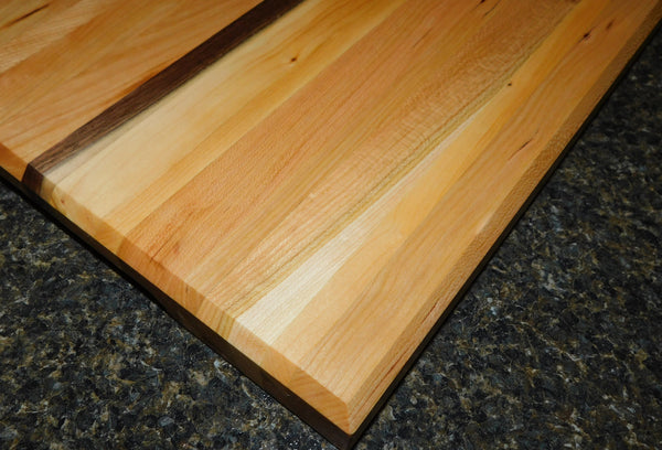 Cherry Wood Edge Grain Cutting Board with Black Walnut Accent