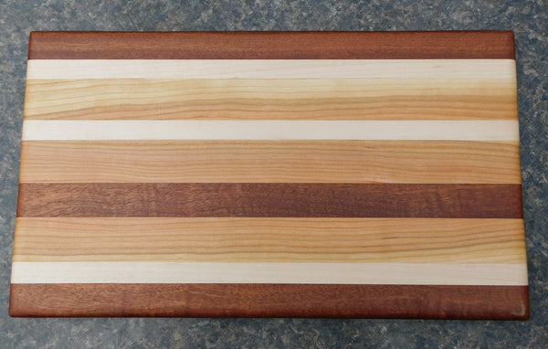 Mahogany, Cherry Wood, & Maple Edge Grain Cutting Board