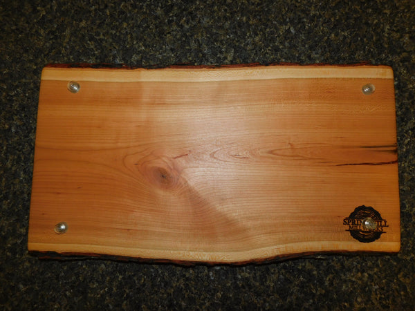 Cherry Wood Charcuterie Board with Two Bow Tie Inlays & Clear Rubber Grip Feet