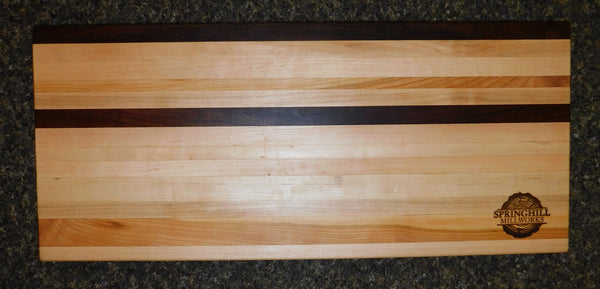 Cherry Wood, Maple, & Mahogany Edge Grain Cutting Board